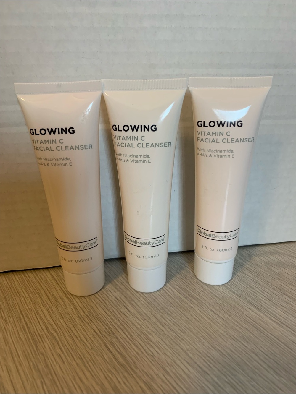 3 Glowing Vitamin C E Facial Cleanser Global Beauty Care Niacinamide 2fl oz NEW